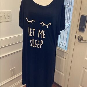 Black Sleep Shirt with 'Let Me Sleep' Design